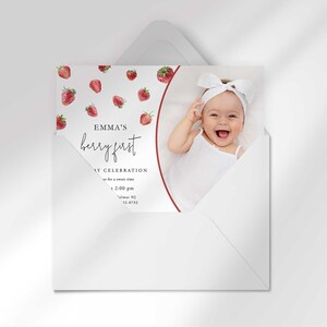editable berry 1st birthday invitation