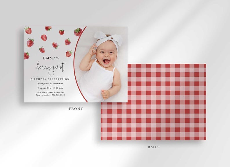 minimalist first birthday invitation