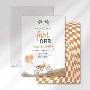 Fast One First Birthday Invitation