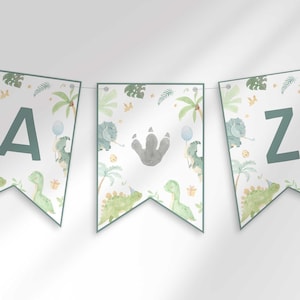 Baby Dino Letter Banner, Jurassic Dinosaur Party (Digital Download)