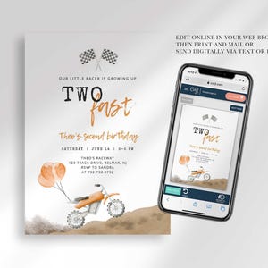 digital dirt bike invitation