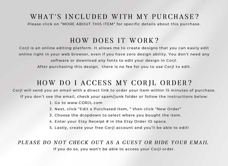 Corjl instructions