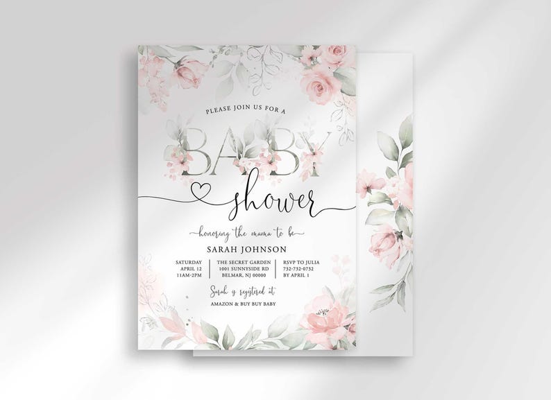 Girl baby shower invitation