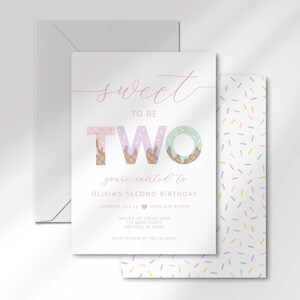 two sweet birthday invitation