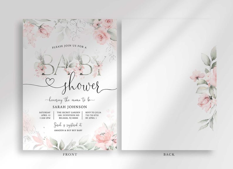garden baby shower invitation
