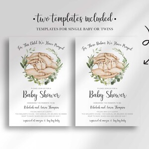 twins baby shower invitation