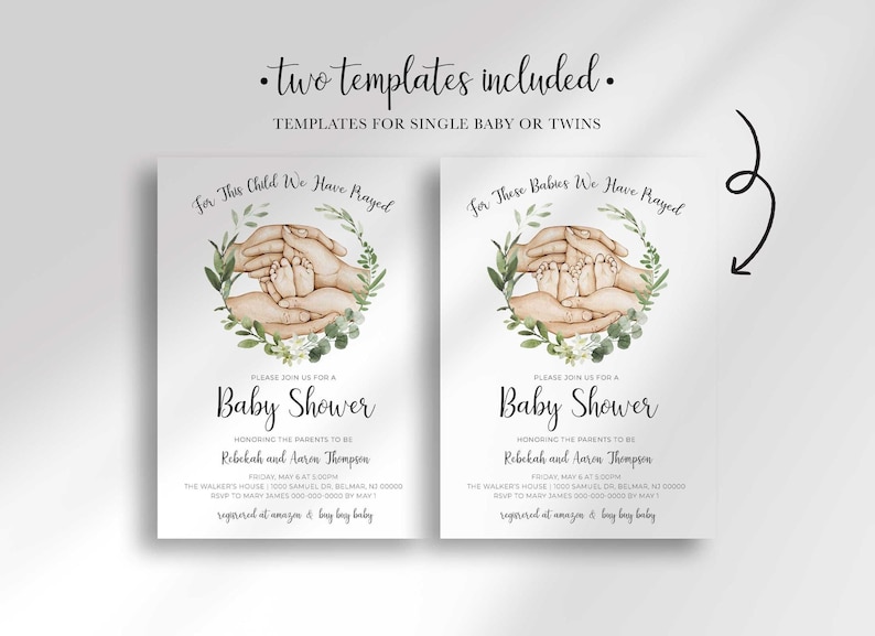 twins baby shower invitation