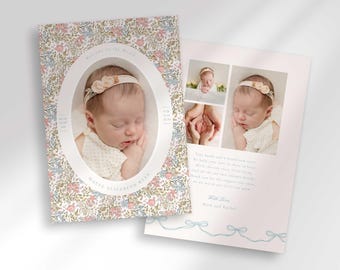 Dainty Floral Baby Announcement (Digital Download)