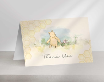 Classic Winnie the Pooh Thank You Card: Baby Shower Birthday