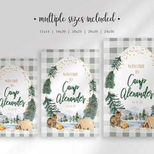 Camper First Birthday Welcome Sign: Editable Camp Theme (Digital Download) image 5