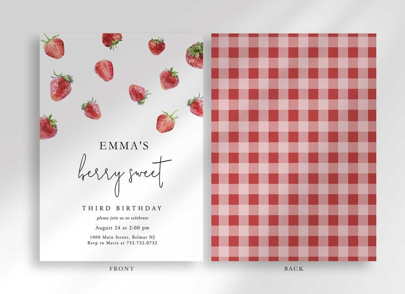 berry sweet birthday invitation