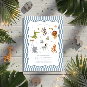 Calling All Party Animals Birthday Invitation, Safari Theme Invite Digital Download (Digital Download) image 11