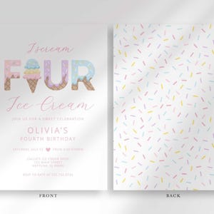 ice cream birthday invite