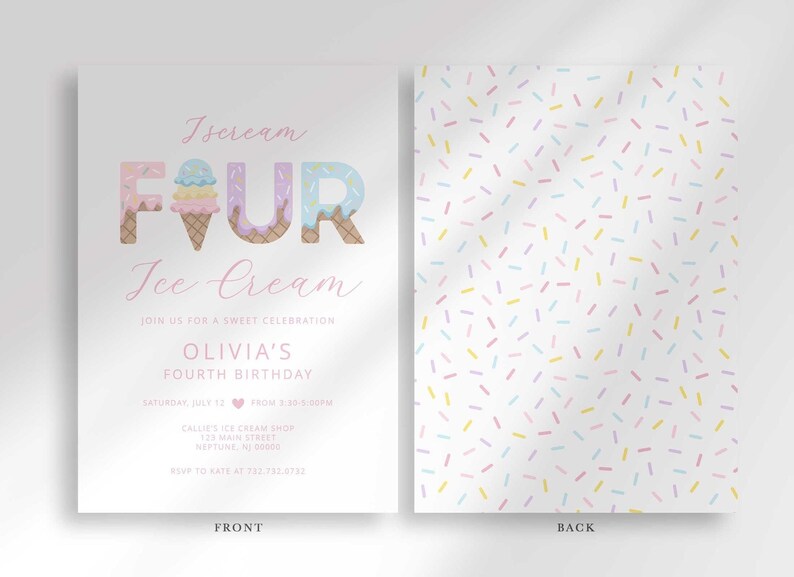 ice cream birthday invite
