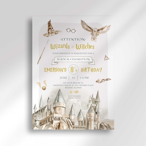 Wizard Birthday Party Printable Invitation Instant Download - Etsy