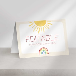 Editable Sun Birthday Party Food Labels | Edit Yourself | Sunshine Birthday |  Instant Download | Printable DIY
