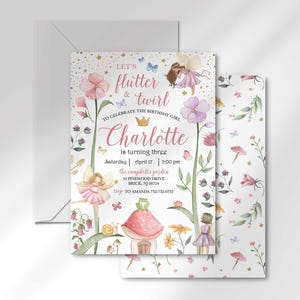 garden fairy birthday invitation