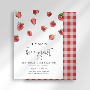 berry first birthday invitation