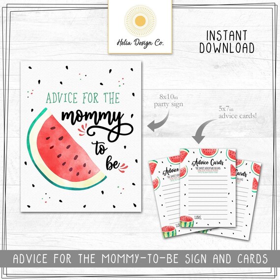 Watermelon Baby Shower Signs Advice For Mommy To Be Instant