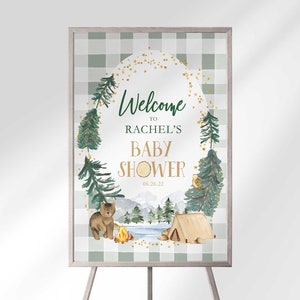 Editable Adventure Awaits Baby Shower Welcome Sign Template to Edit Yourself at Corjl.com | Digital Download