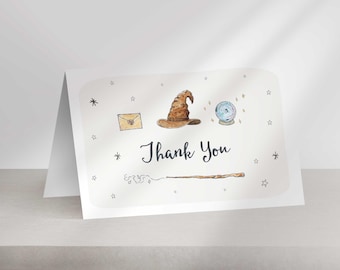 Magical Wizard Thank You Card for Birthday or Baby Shower (Digital Download)