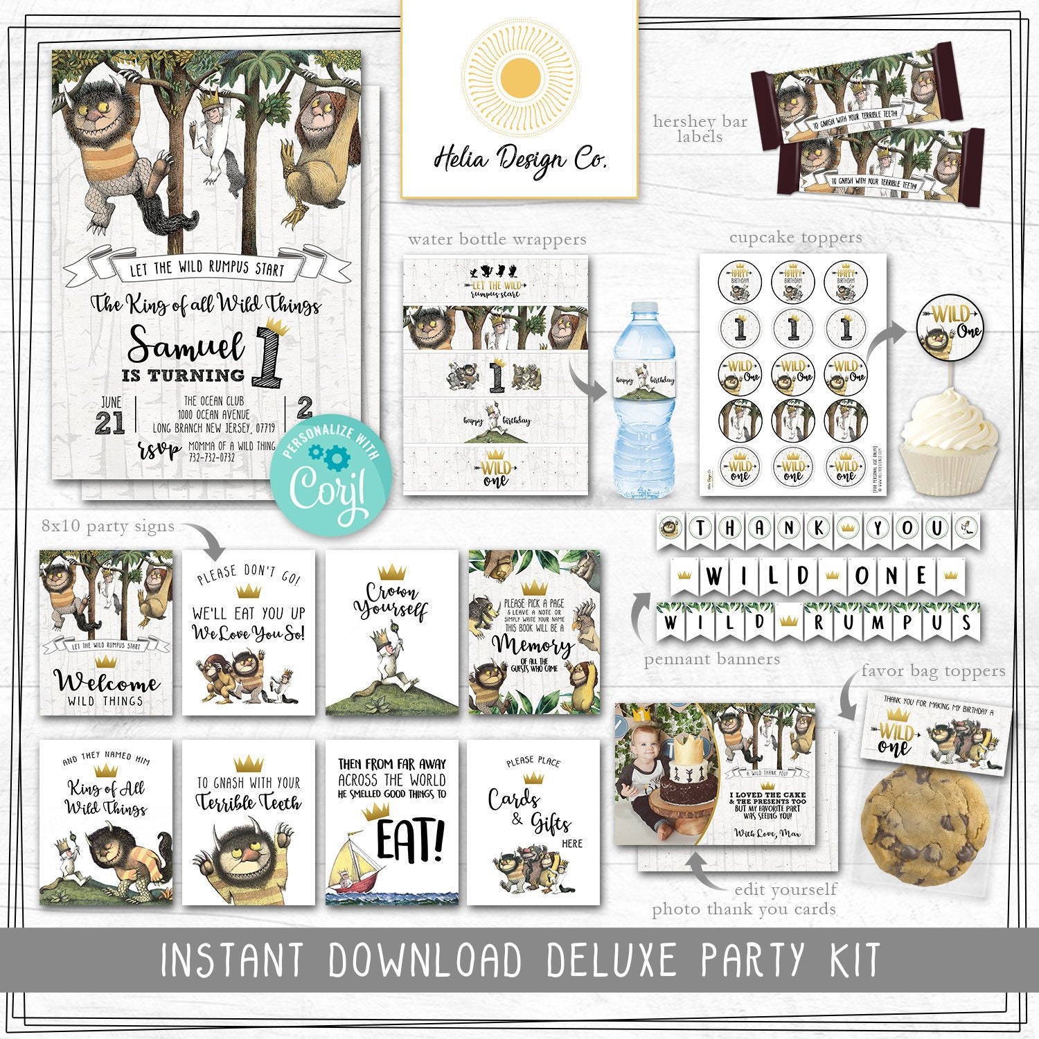 Instant Download Photo Where The Wild Things Are First Birthday Party…