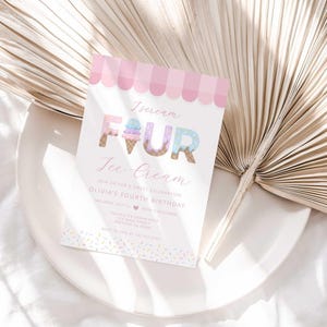 ice cream birthday party invitation