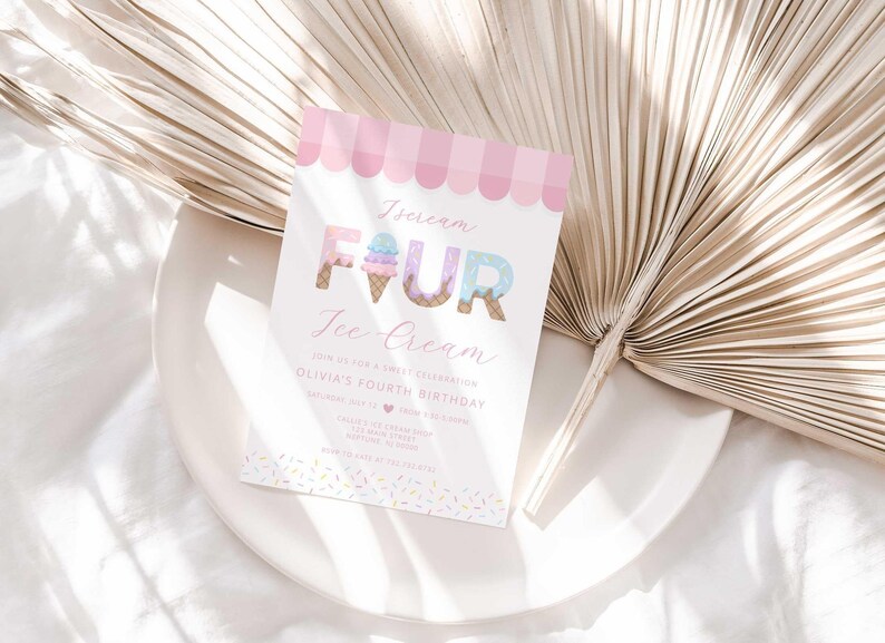 ice cream birthday party invitation