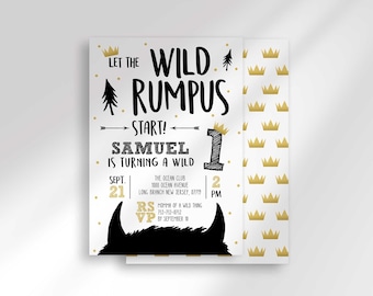 Wild Rumpus Birthday Invitation Template (Digital Download)