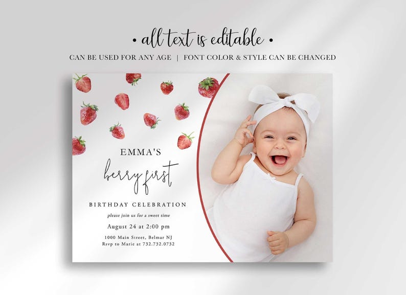 aesthetic first birthday invitation