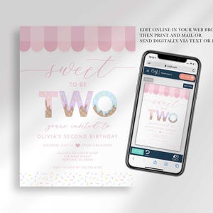 digital ice cream birthday invitation