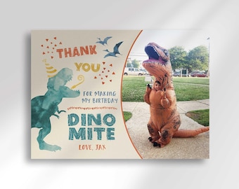 Jurassic Dinosaurier Foto Dankeskarte, Party Dekoration (Digitaler Download)