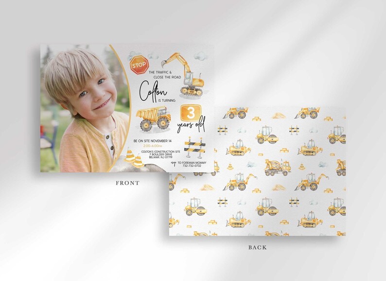 truck birthday invitation