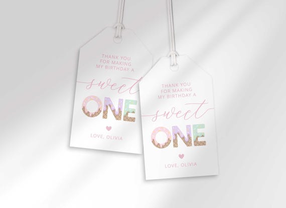 Sweet One Ice Cream First Birthday Favor Tags (Digital Download)