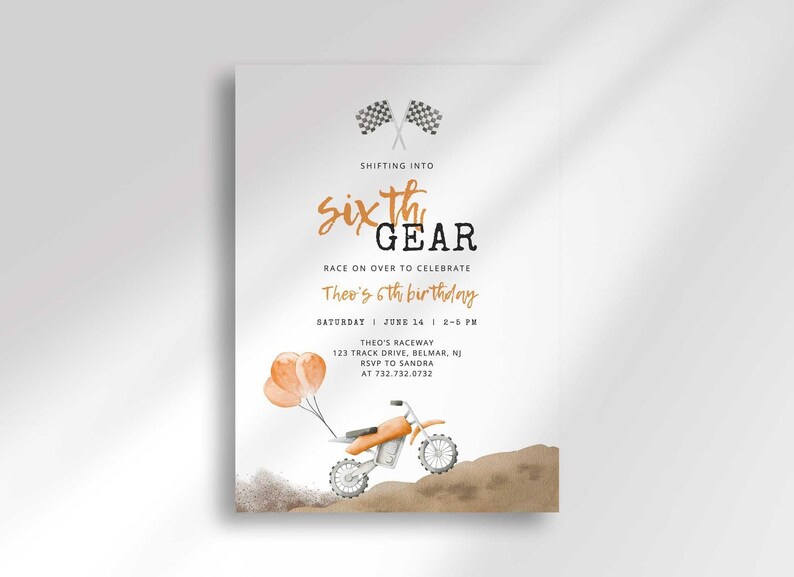 motocross birthday invitation
