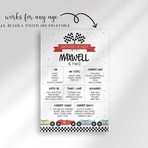 Race car first birthday board