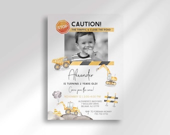 Construction Birthday Invitation: Editable Truck Party