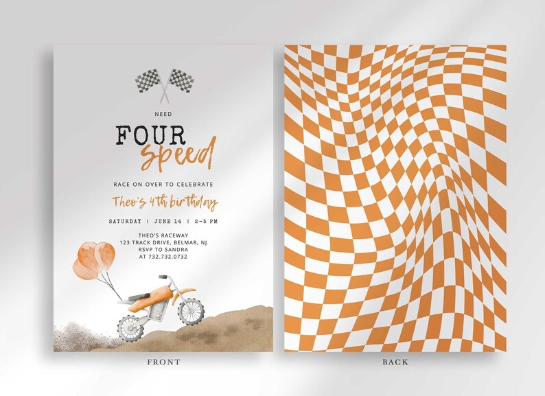 motorbike birthday invitation
