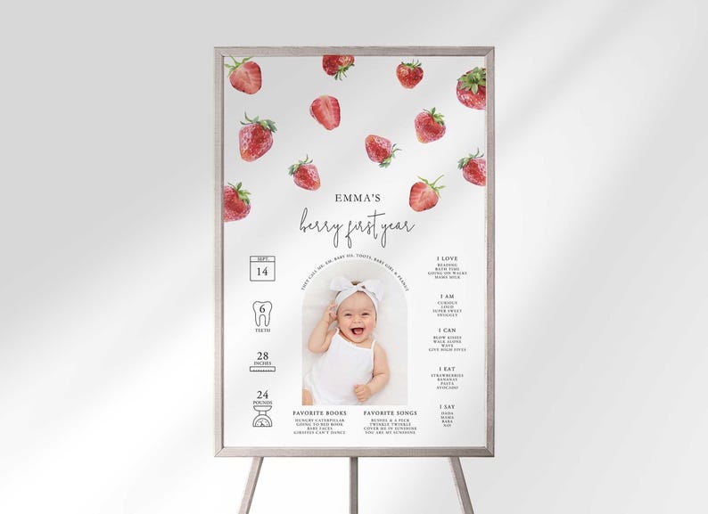berry first birthday milestone chart