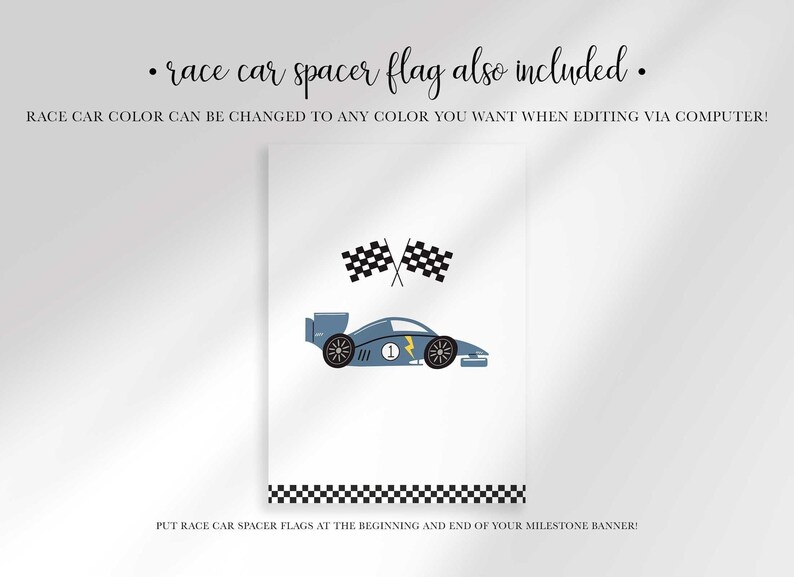 race car first birthday banner