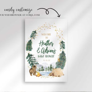 coed baby shower welcome sign