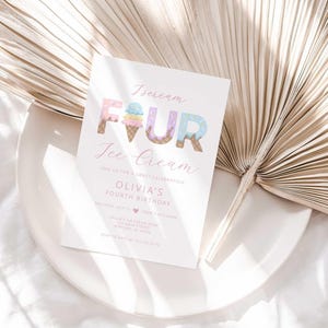 4th birthday ice cream invitation