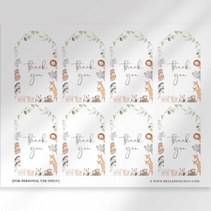 Noah's Ark Thank You Tags to Edit at Corjl.com Party - Etsy
