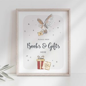 Wizard Party Sign: Books Gifts, Owl Design (Digital Download)