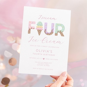 Ice Cream birthday invitation