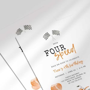 motocross fourth birthday invitation