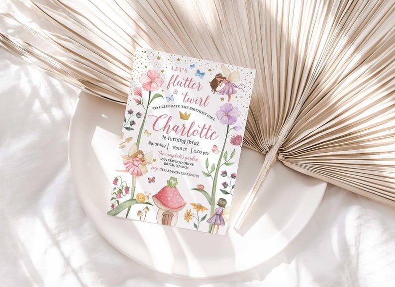 fairy birthday invitation
