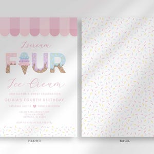ice cream parlor birthday invitation