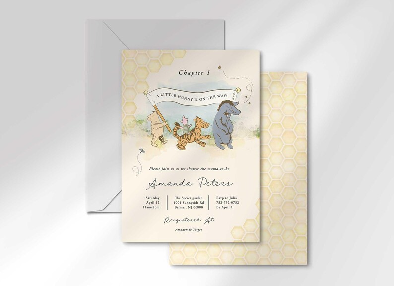 Winnie the Pooh baby shower invitation