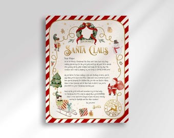 Lettera di Babbo Natale modificabile: (PDF formato 8,5x11) (Download digitale)